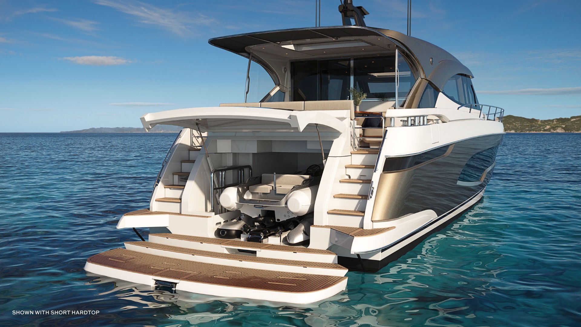 Riviera 6200 Sport Yacht tender garage