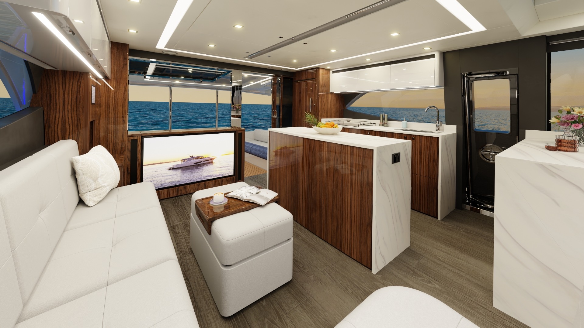 Riviera 645 SUV Series II saloon lounging